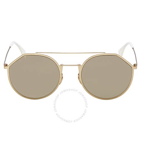 Fendi Gold Rectangular Sunglasses FF M0021/S J5G/K1 54